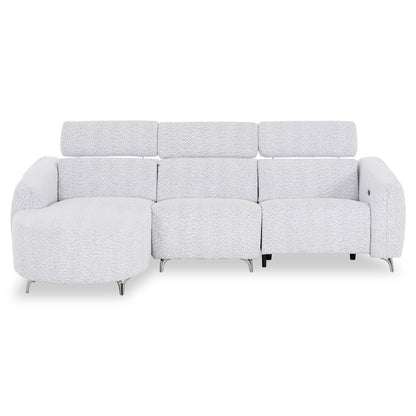 LEFT CORNER 3-SEAT SOFA WITH RECLINE VALENTE HM3317.01L LIGHT GREY FABRIC 275x160x104H
