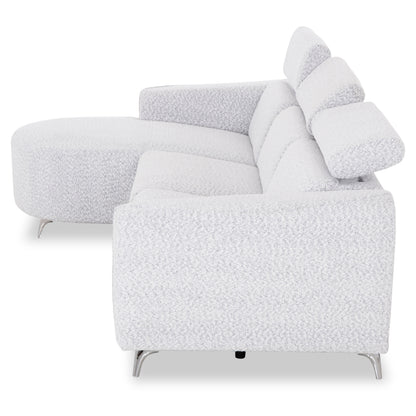 LEFT CORNER 3-SEAT SOFA WITH RECLINE VALENTE HM3317.01L LIGHT GREY FABRIC 275x160x104H