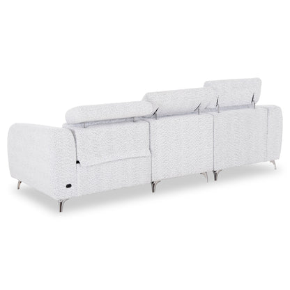 LEFT CORNER 3-SEAT SOFA WITH RECLINE VALENTE HM3317.01L LIGHT GREY FABRIC 275x160x104H