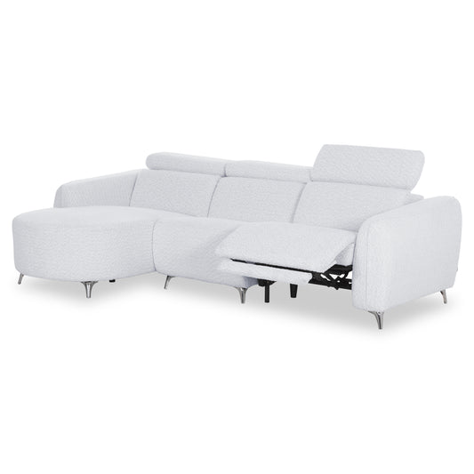 LEFT CORNER 3-SEAT SOFA WITH RECLINE VALENTE HM3317.01L LIGHT GREY FABRIC 275x160x104H