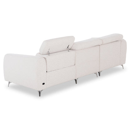 LEFT CORNER 3-SEAT SOFA WITH RECLINE VALENTE HM3317.02L BEIGE FABRIC 275x160x104H