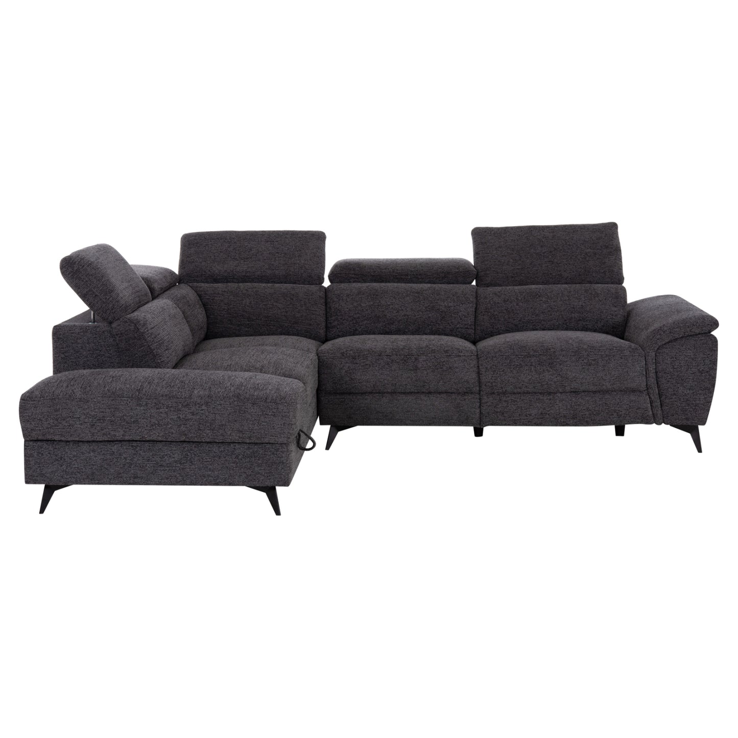 SOFA LEFT CORNER-RECLINE & STORAGE SPACE RESTRO HM3339.01L GREY FABRIC 290x220x80Hcm.