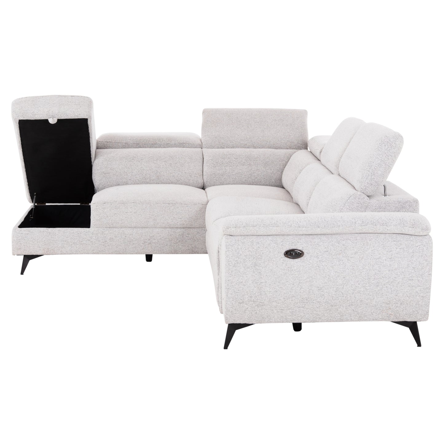 SOFA LEFT CORNER-RECLINE & STORAGE SPACE RESTRO HM3339.02L BEIGE FABRIC 290x220x80Hcm.