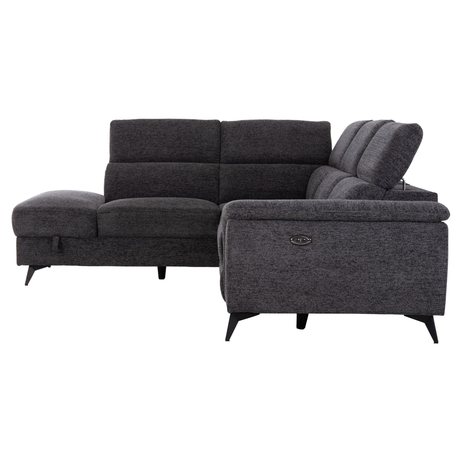 SOFA LEFT CORNER-RECLINE & STORAGE SPACE RESTRO HM3339.01L GREY FABRIC 290x220x80Hcm.