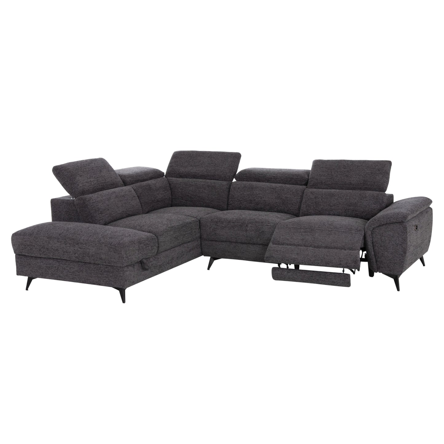 SOFA LEFT CORNER-RECLINE & STORAGE SPACE RESTRO HM3339.01L GREY FABRIC 290x220x80Hcm.