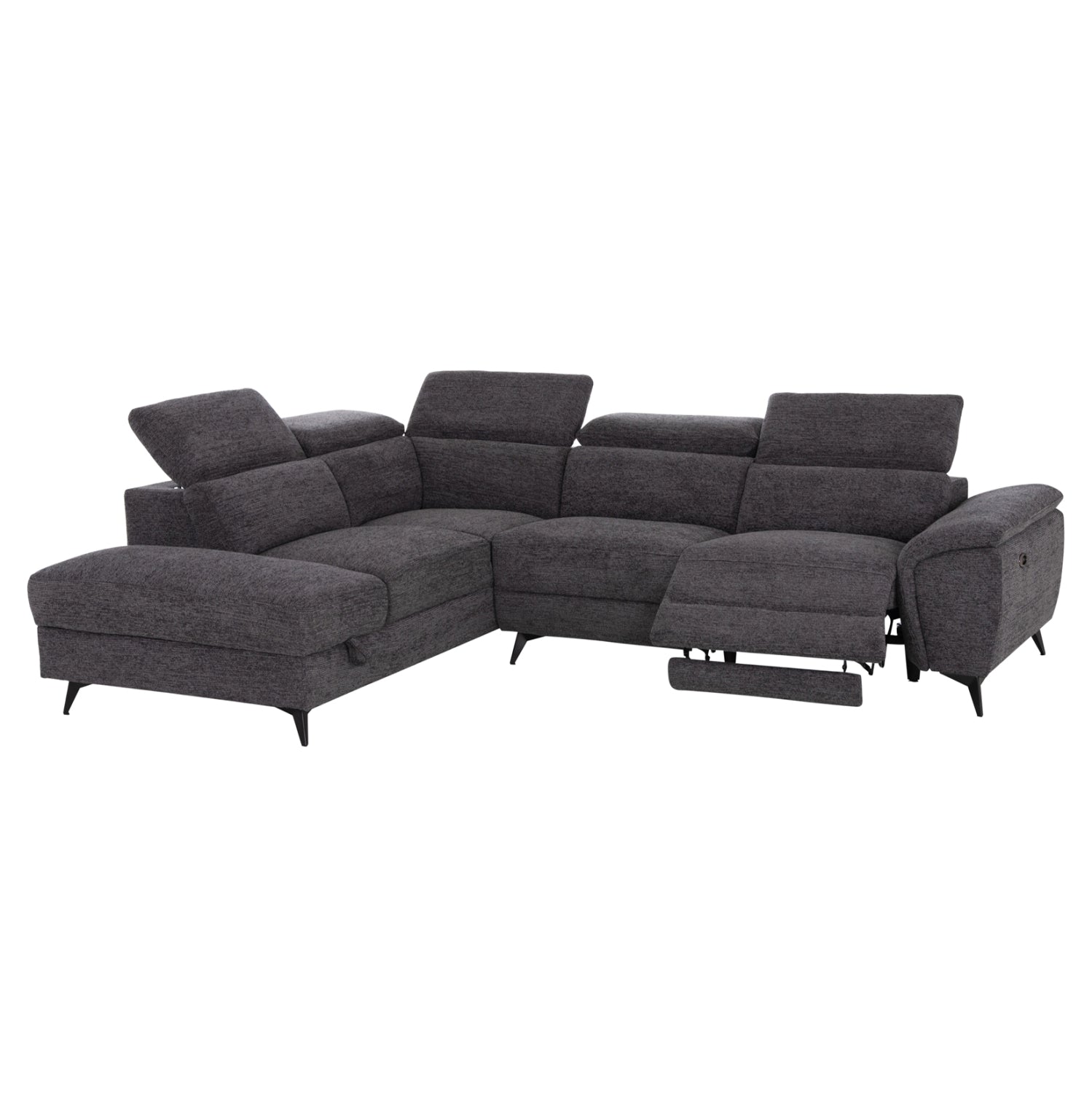 SOFA LEFT CORNER-RECLINE & STORAGE SPACE RESTRO HM3339.01L GREY FABRIC 290x220x80Hcm.