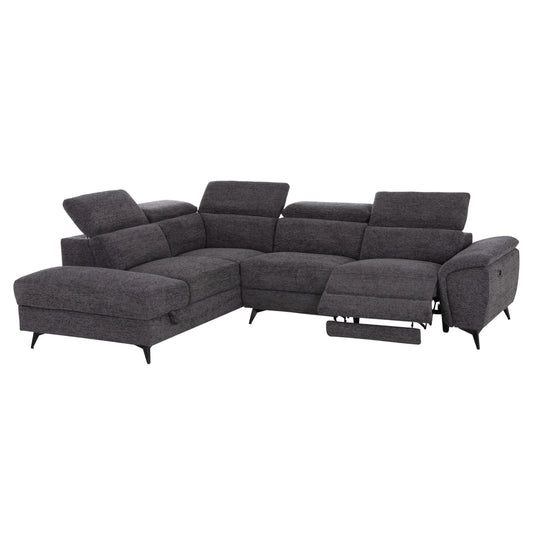SOFA LEFT CORNER-RECLINE & STORAGE SPACE RESTRO HM3339.01L GREY FABRIC 290x220x80Hcm.
