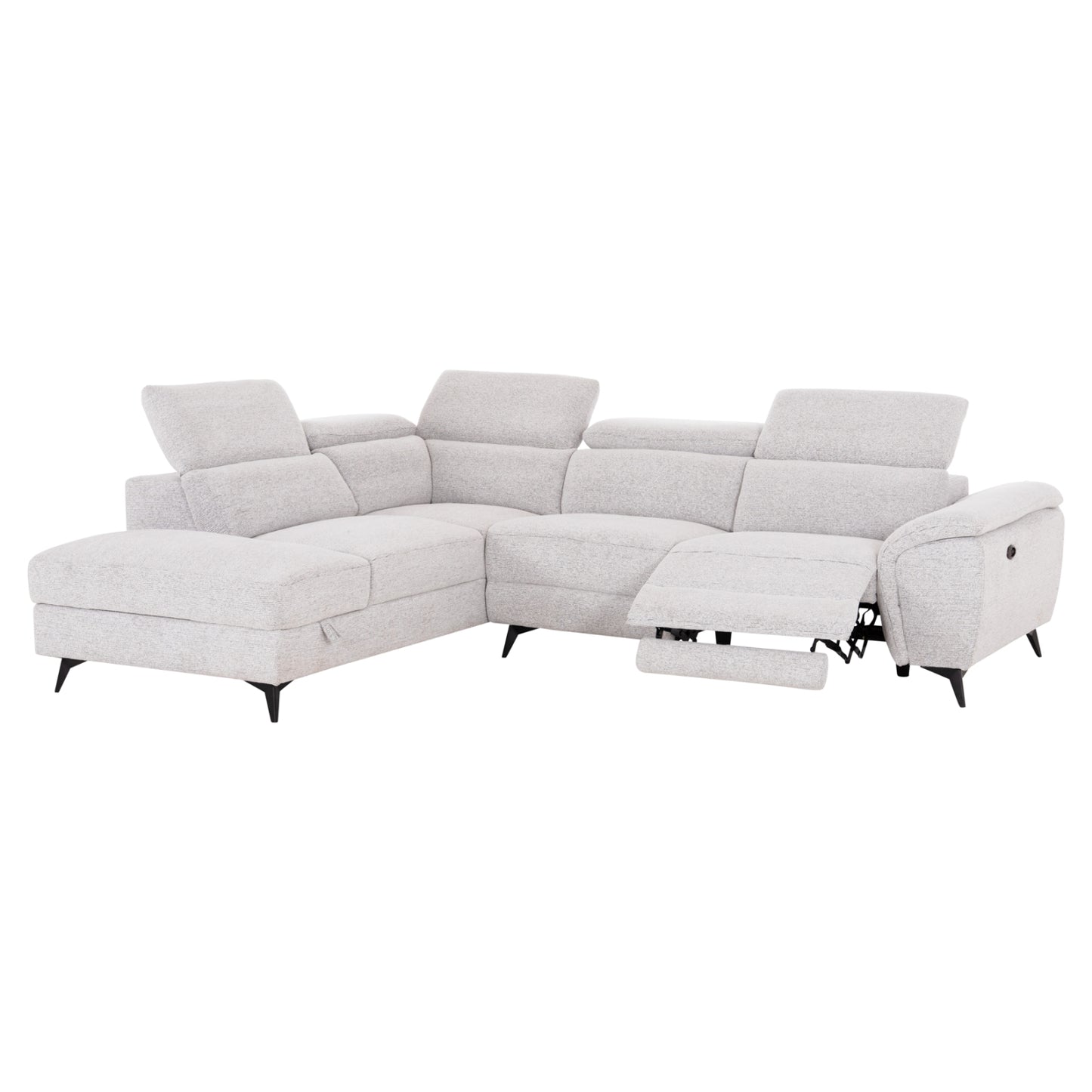 SOFA LEFT CORNER-RECLINE & STORAGE SPACE RESTRO HM3339.02L BEIGE FABRIC 290x220x80Hcm.