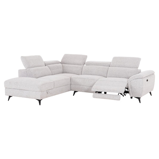 SOFA LEFT CORNER-RECLINE & STORAGE SPACE RESTRO HM3339.02L BEIGE FABRIC 290x220x80Hcm.