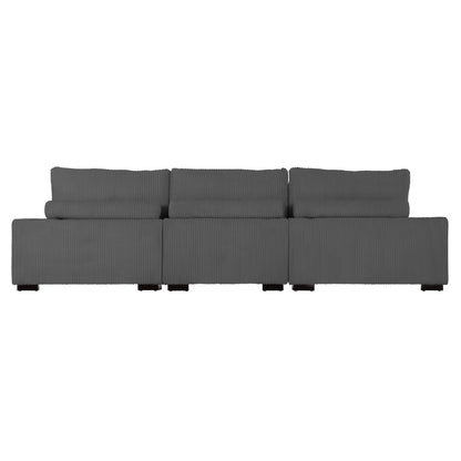 CORNER SOFA LEFT CRANFIELD HM3287.01L GREY CORD FABRIC 315x167(corner)x67Hcm.
