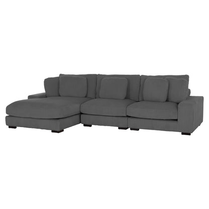 CORNER SOFA LEFT CRANFIELD HM3287.01L GREY CORD FABRIC 315x167(corner)x67Hcm.