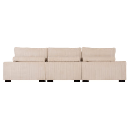 CORNER SOFA LEFT CRANFIELD HM3287.02L BEIGE CORD FABRIC 315x167(corner)x67Hcm.