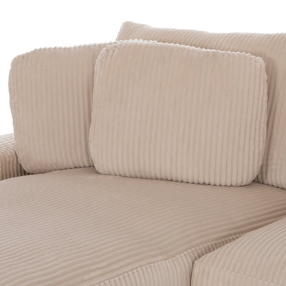 CORNER SOFA LEFT CRANFIELD HM3287.02L BEIGE CORD FABRIC 315x167(corner)x67Hcm.