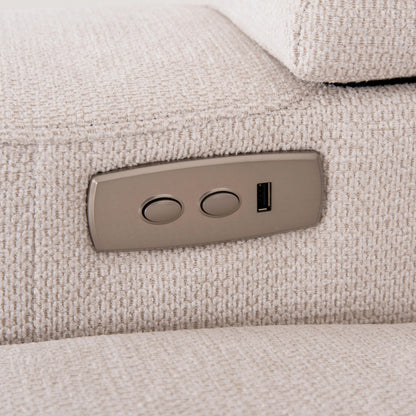 LEFT CORNER SOFA SYNTHIA HM3308.01L RECLINE & STORAGE SPACE--BEIGE FABRIC 245x170x98Hcm.