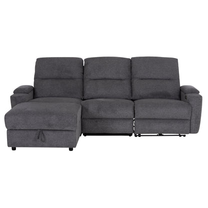 LEFT CORNER SOFA SYNTHIA HM3308.03L RECLINE & STORAGE SPACE--GREY FABRIC 245x170x98Hcm.