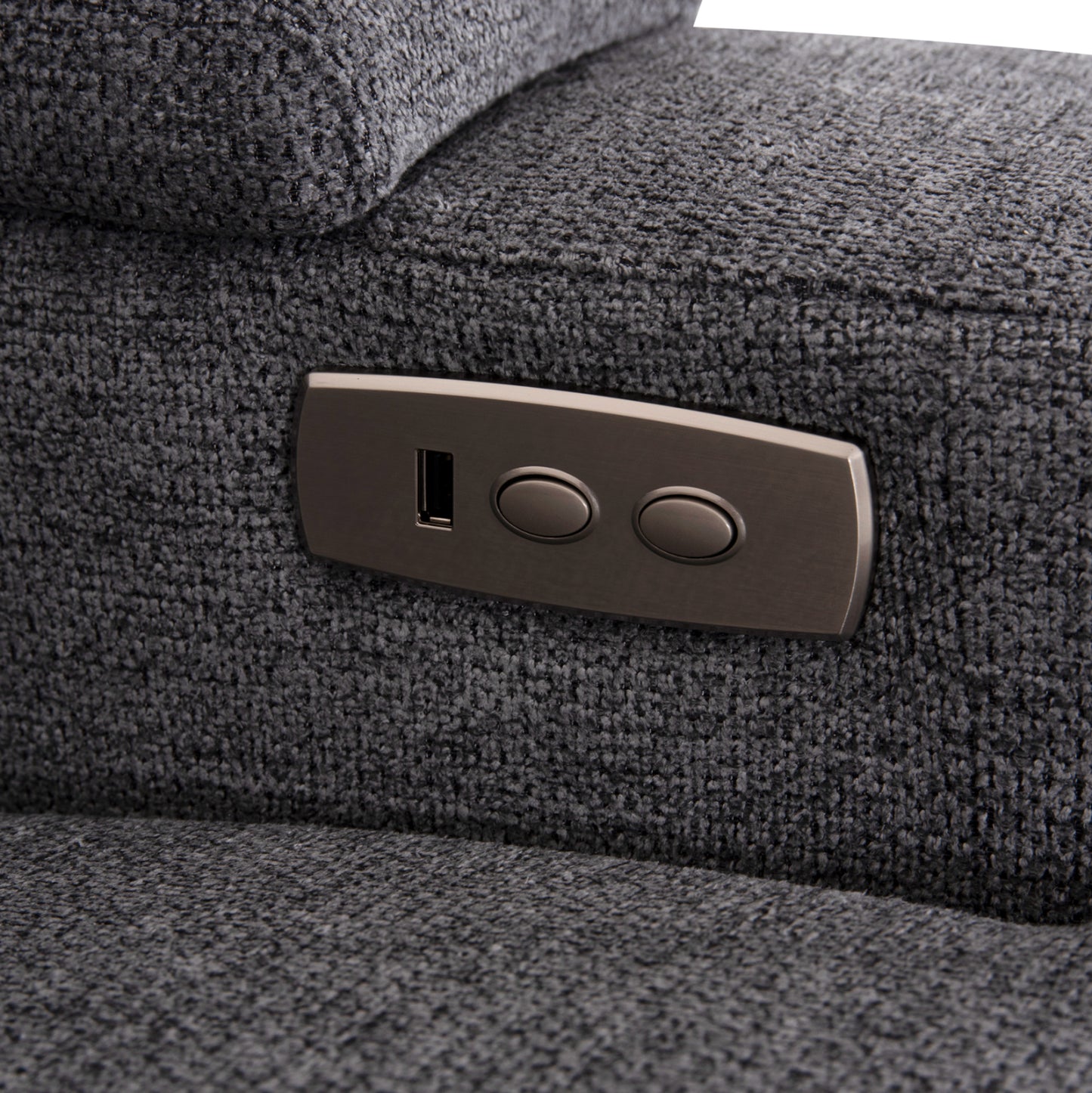 LEFT CORNER SOFA SYNTHIA HM3308.03L RECLINE & STORAGE SPACE--GREY FABRIC 245x170x98Hcm.