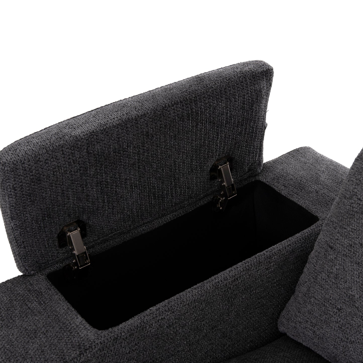 LEFT CORNER SOFA SYNTHIA HM3308.03L RECLINE & STORAGE SPACE--GREY FABRIC 245x170x98Hcm.