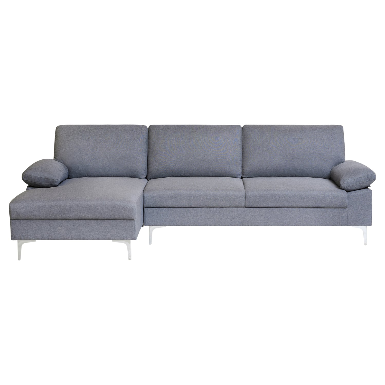 SOFA LEFT CORNER ANTON HM3340.01L GREY FABRIC--METAL LEGS 263x133x85Hcm