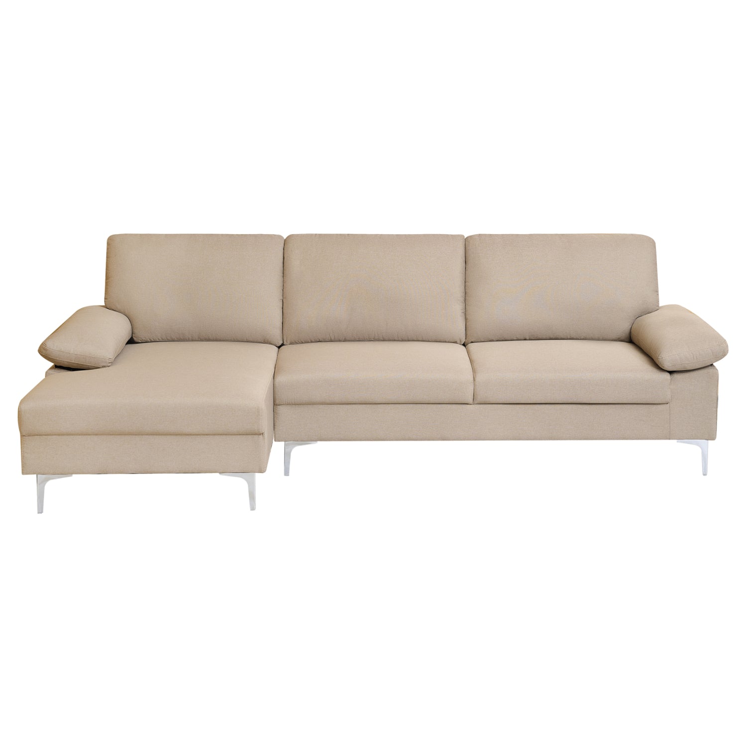 SOFA LEFT CORNER ANTON HM3340.02L IVORY FABRIC--METAL LEGS 263x133x85Hcm