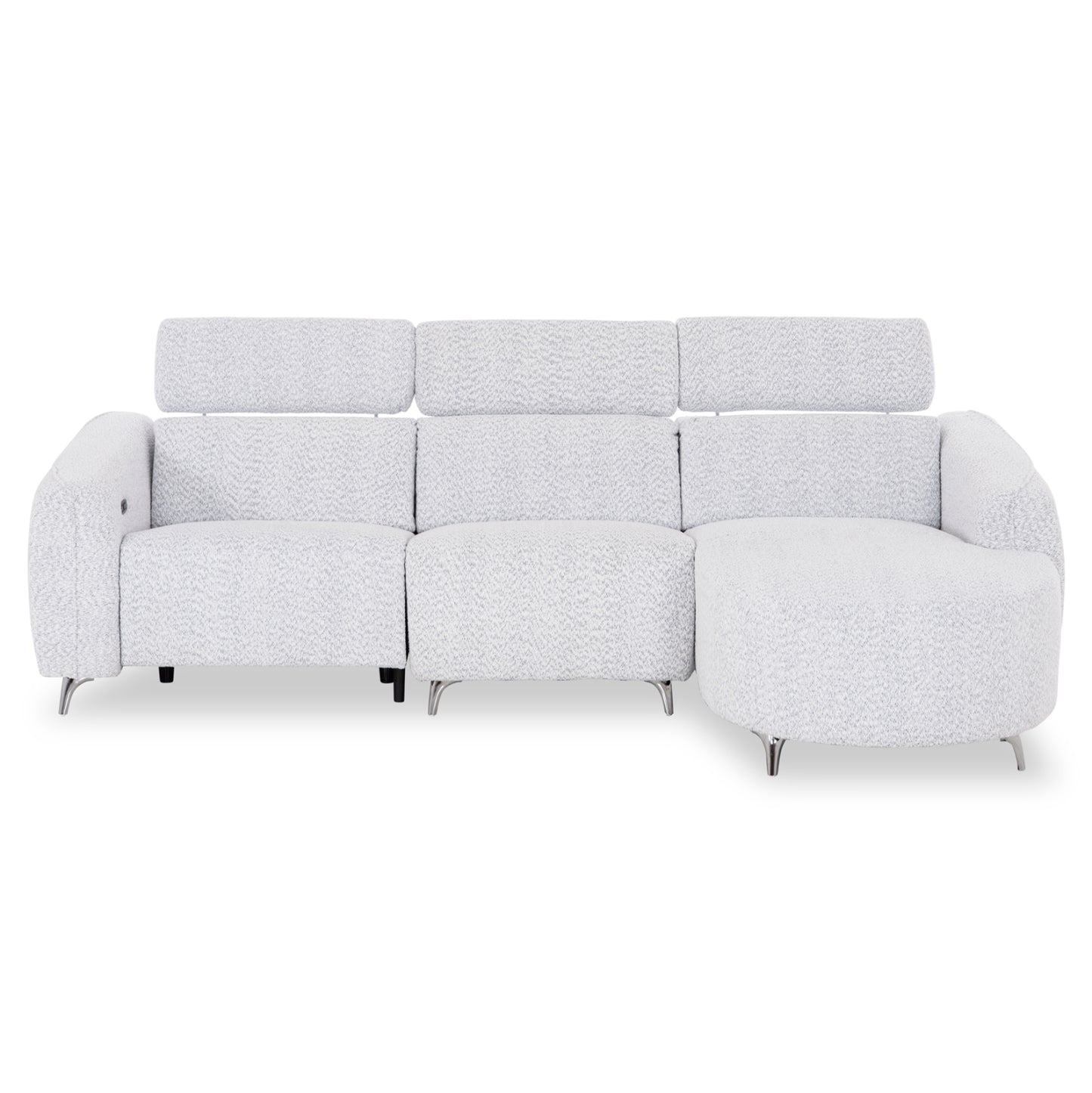 RIGHT CORNER 3-SEAT SOFA WITH RECLINE VALENTE SM3317.01R LIGHT GREY FABRIC 275x160x104H