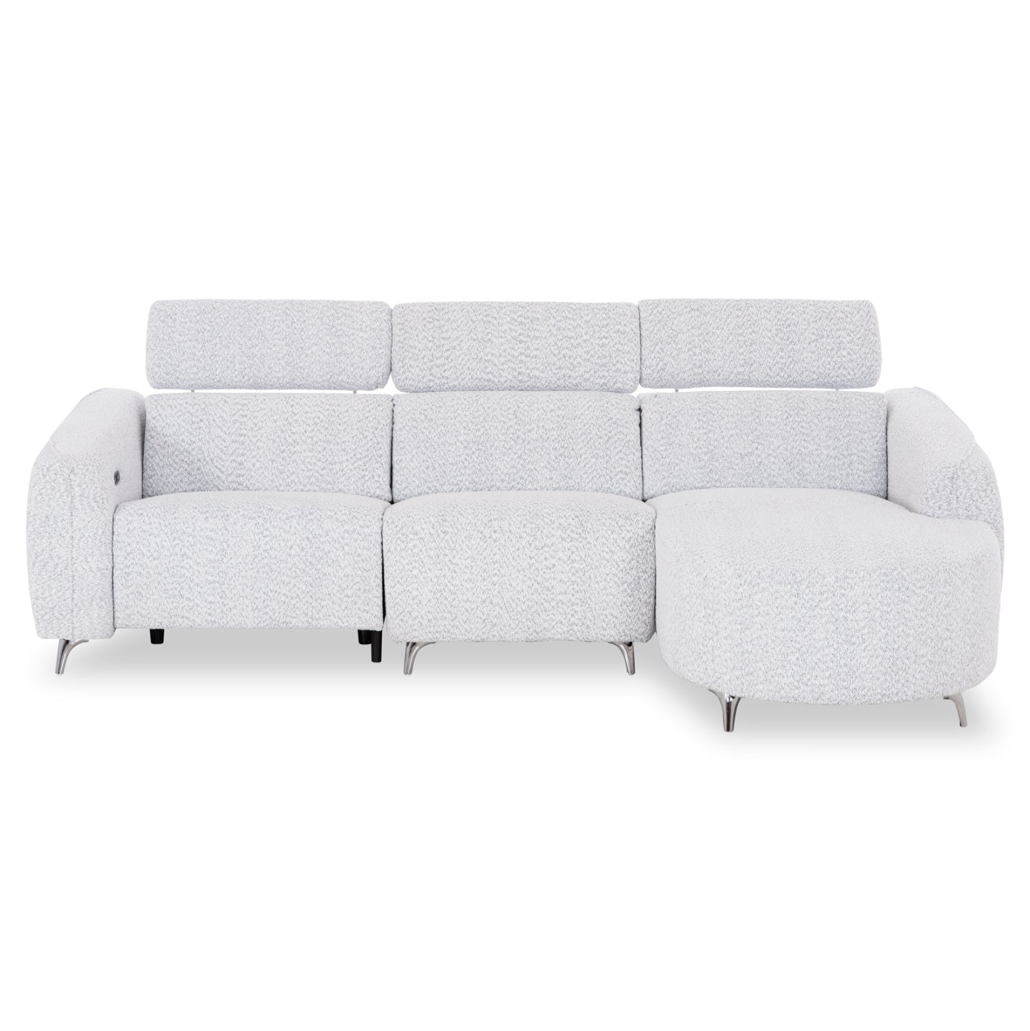 RIGHT CORNER 3-SEAT SOFA WITH RECLINE VALENTE SM3317.01R LIGHT GREY FABRIC 275x160x104H