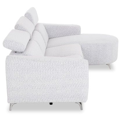 RIGHT CORNER 3-SEAT SOFA WITH RECLINE VALENTE SM3317.01R LIGHT GREY FABRIC 275x160x104H