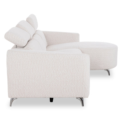 RIGHT CORNER 3-SEAT SOFA WITH RECLINE VALENTE SM3317.02R BEIGE FABRIC 275x160x104H