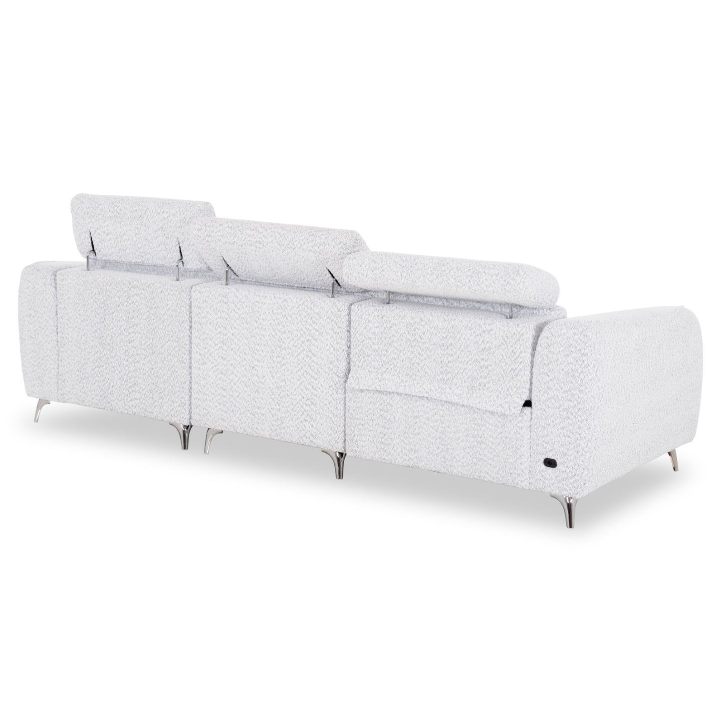 RIGHT CORNER 3-SEAT SOFA WITH RECLINE VALENTE SM3317.01R LIGHT GREY FABRIC 275x160x104H