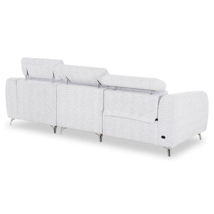 RIGHT CORNER 3-SEAT SOFA WITH RECLINE VALENTE SM3317.01R LIGHT GREY FABRIC 275x160x104H