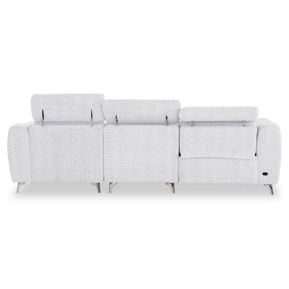 RIGHT CORNER 3-SEAT SOFA WITH RECLINE VALENTE SM3317.01R LIGHT GREY FABRIC 275x160x104H