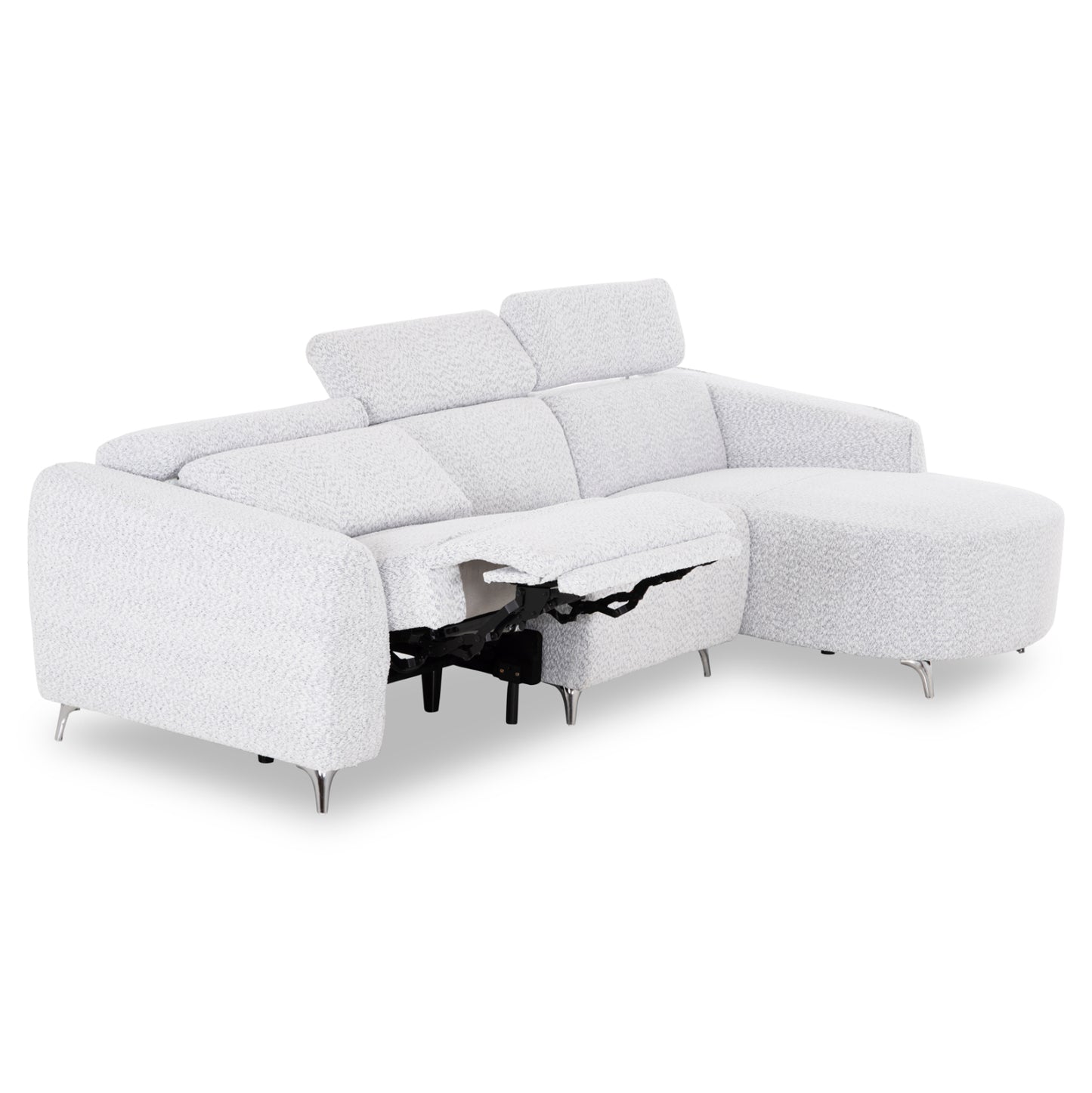 RIGHT CORNER 3-SEAT SOFA WITH RECLINE VALENTE SM3317.01R LIGHT GREY FABRIC 275x160x104H