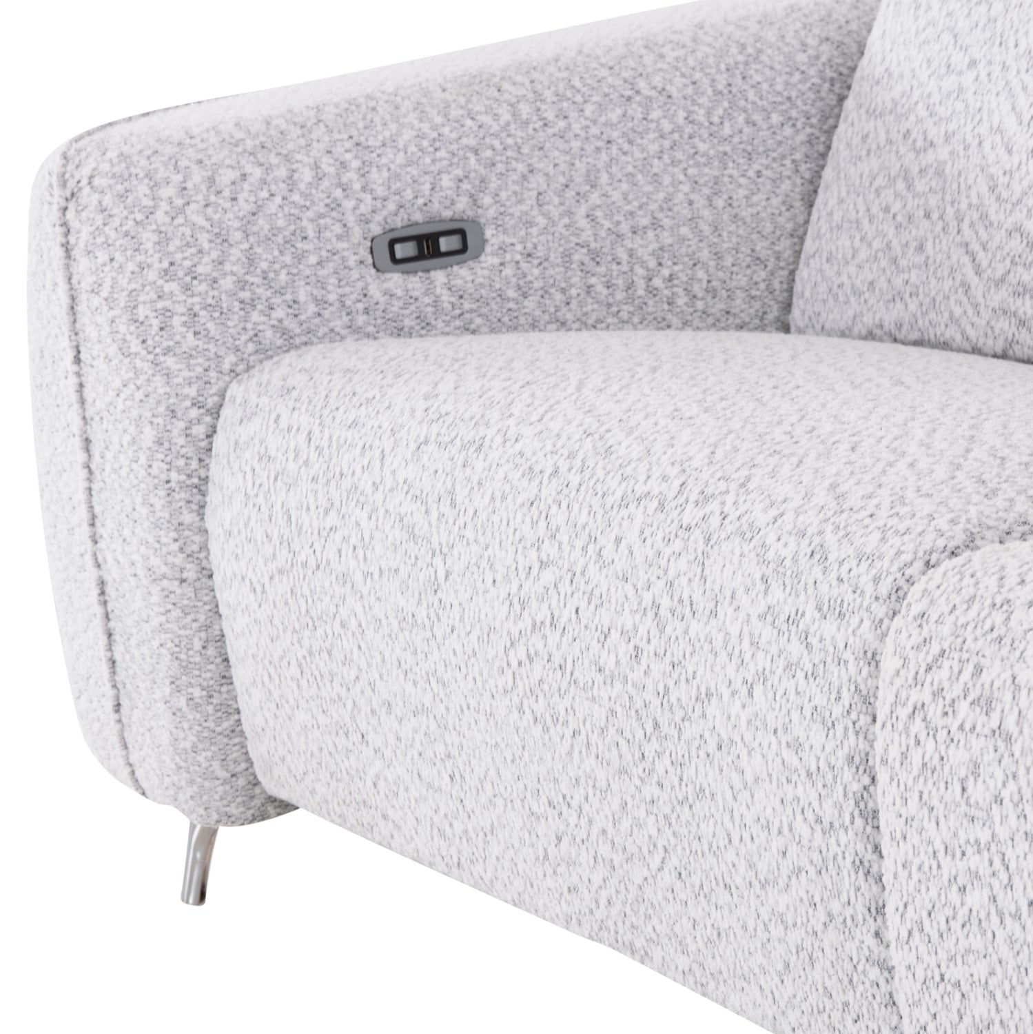 RIGHT CORNER 3-SEAT SOFA WITH RECLINE VALENTE SM3317.01R LIGHT GREY FABRIC 275x160x104H