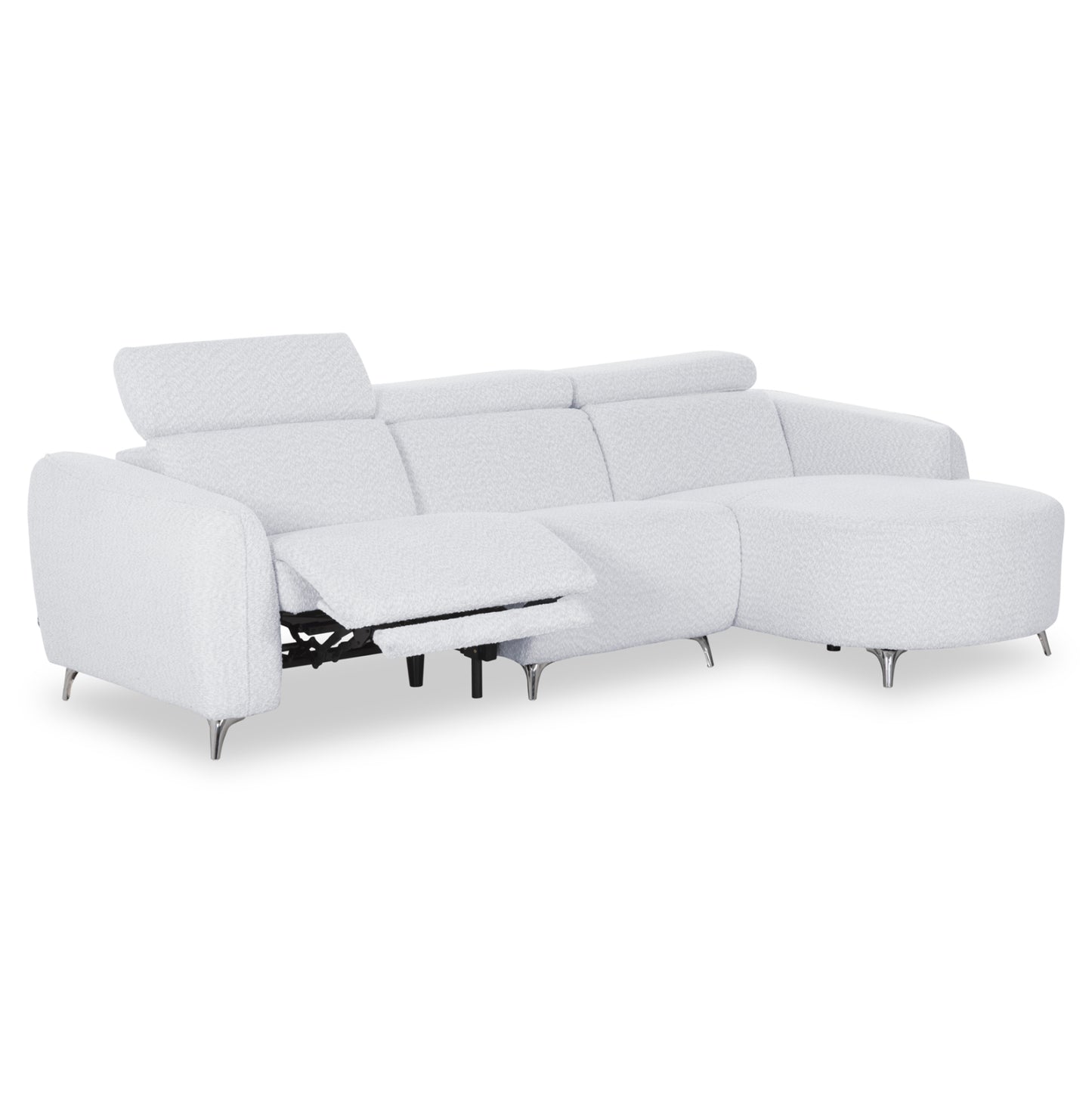 RIGHT CORNER 3-SEAT SOFA WITH RECLINE VALENTE SM3317.01R LIGHT GREY FABRIC 275x160x104H