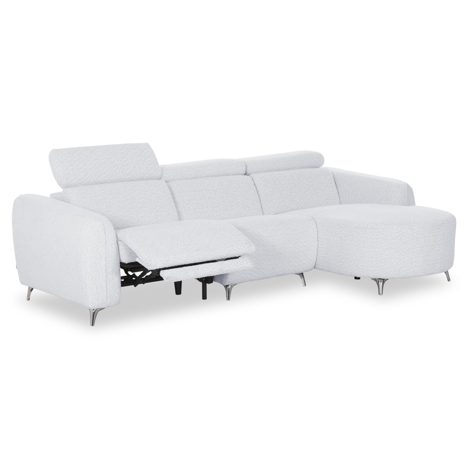 RIGHT CORNER 3-SEAT SOFA WITH RECLINE VALENTE SM3317.01R LIGHT GREY FABRIC 275x160x104H