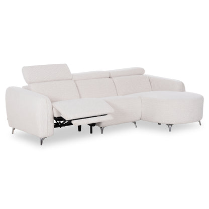 RIGHT CORNER 3-SEAT SOFA WITH RECLINE VALENTE SM3317.02R BEIGE FABRIC 275x160x104H