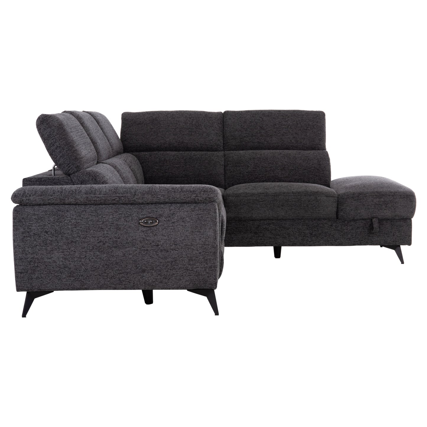 SOFA RIGHT CORNER-RECLINE & STORAGE SPACE RESTRO ΗΜ3339.01R GREY FABRIC 290x220x80Hcm.