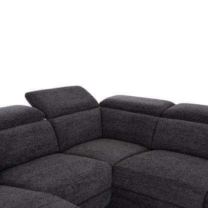 SOFA RIGHT CORNER-RECLINE & STORAGE SPACE RESTRO ΗΜ3339.01R GREY FABRIC 290x220x80Hcm.