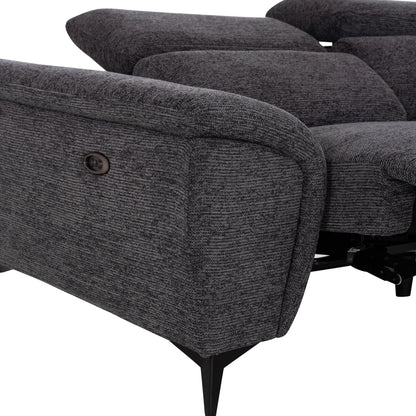 SOFA RIGHT CORNER-RECLINE & STORAGE SPACE RESTRO ΗΜ3339.01R GREY FABRIC 290x220x80Hcm.