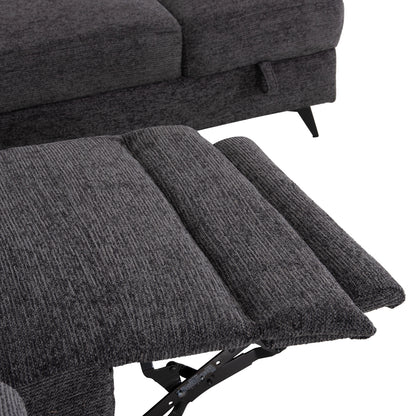 SOFA RIGHT CORNER-RECLINE & STORAGE SPACE RESTRO ΗΜ3339.01R GREY FABRIC 290x220x80Hcm.