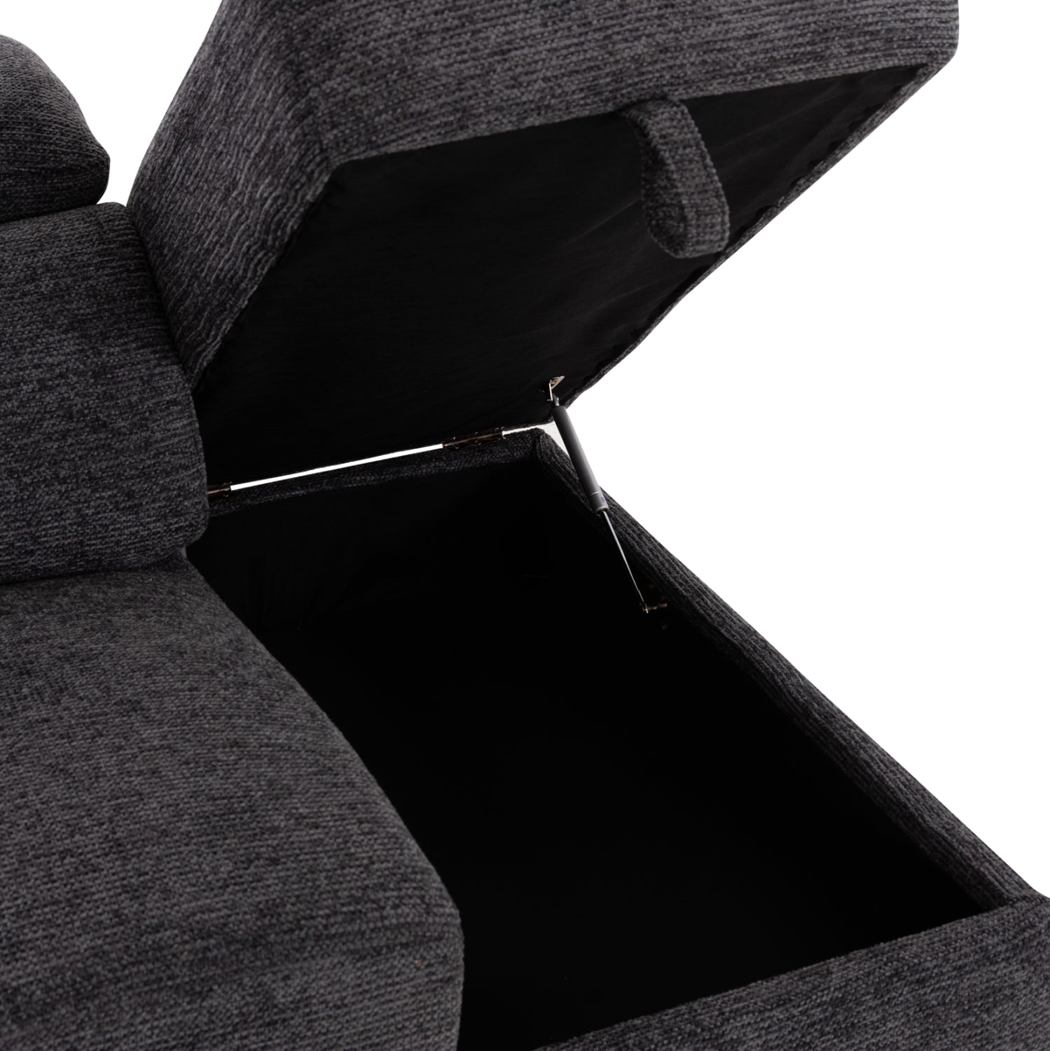SOFA RIGHT CORNER-RECLINE & STORAGE SPACE RESTRO ΗΜ3339.01R GREY FABRIC 290x220x80Hcm.