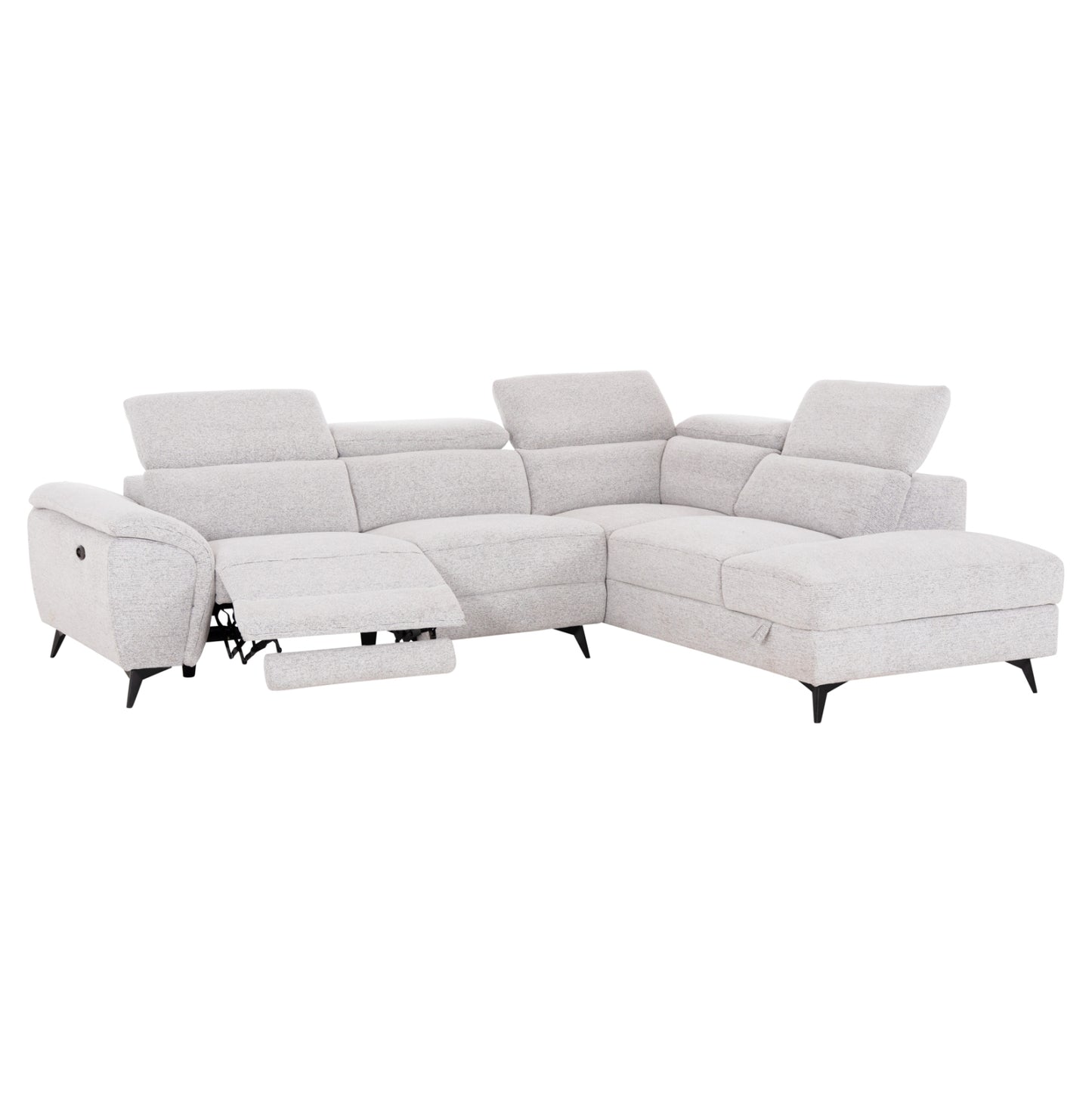 SOFA RIGHT CORNER-RECLINE & STORAGE SPACE RESTRO HM3339.02R BEIGE FABRIC 290x220x80Hcm.