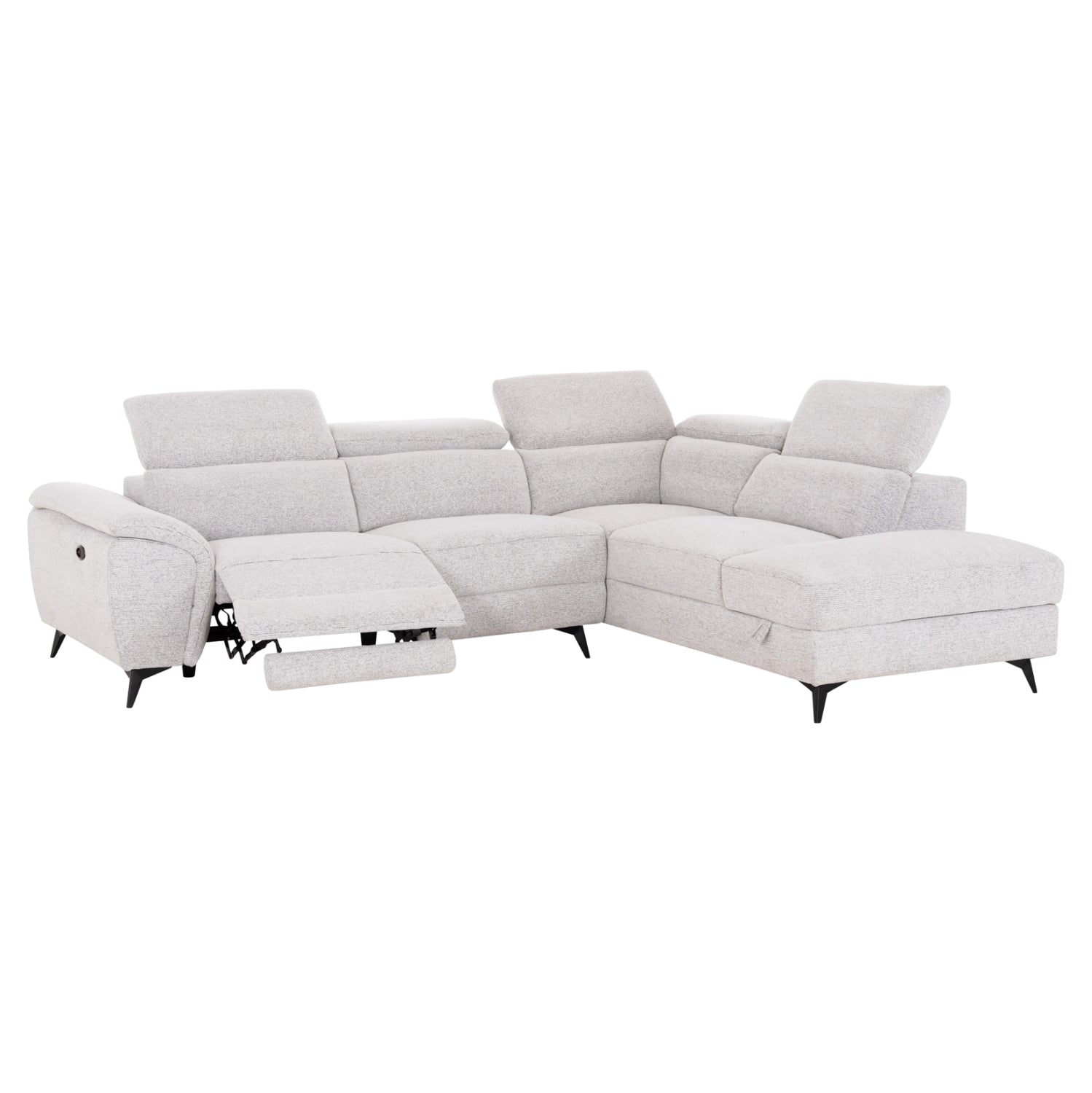 SOFA RIGHT CORNER-RECLINE & STORAGE SPACE RESTRO HM3339.02R BEIGE FABRIC 290x220x80Hcm.