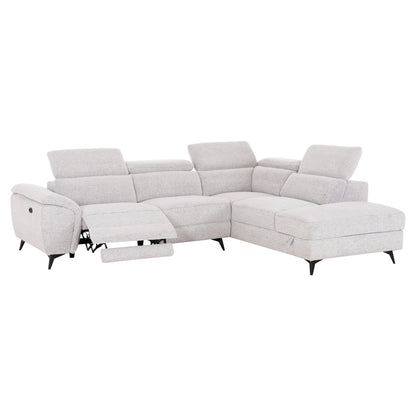 SOFA RIGHT CORNER-RECLINE & STORAGE SPACE RESTRO HM3339.02R BEIGE FABRIC 290x220x80Hcm.
