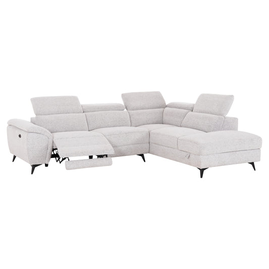SOFA RIGHT CORNER-RECLINE & STORAGE SPACE RESTRO HM3339.02R BEIGE FABRIC 290x220x80Hcm.