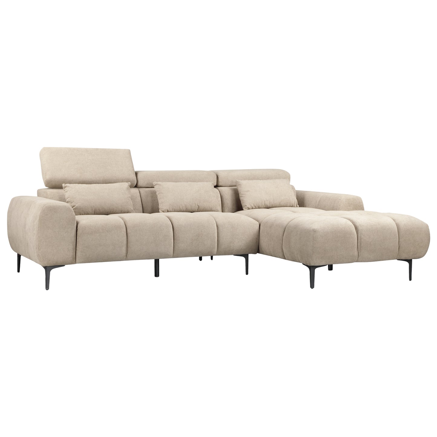 CORNER SOFA RIGHT DIVYA HM3267.11R BROWN FABRIC 264x175x99Hcm.