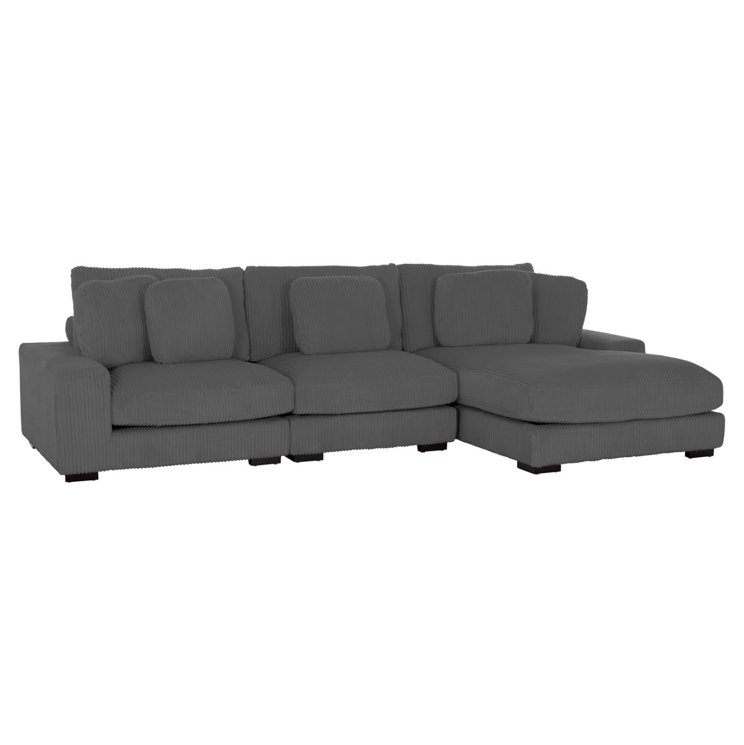 CORNER SOFA RIGHT CRANFIELD HM3287.01R GREY CORD FABRIC 315x167(corner)x67Hcm.