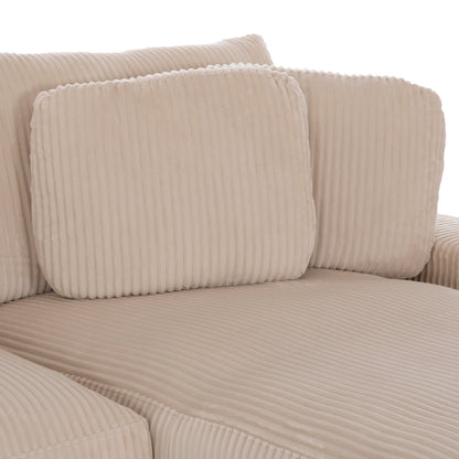 CORNER SOFA RIGHT CRANFIELD HM3287.02R BEIGE CORD FABRIC 315x167(corner)x67Hcm.