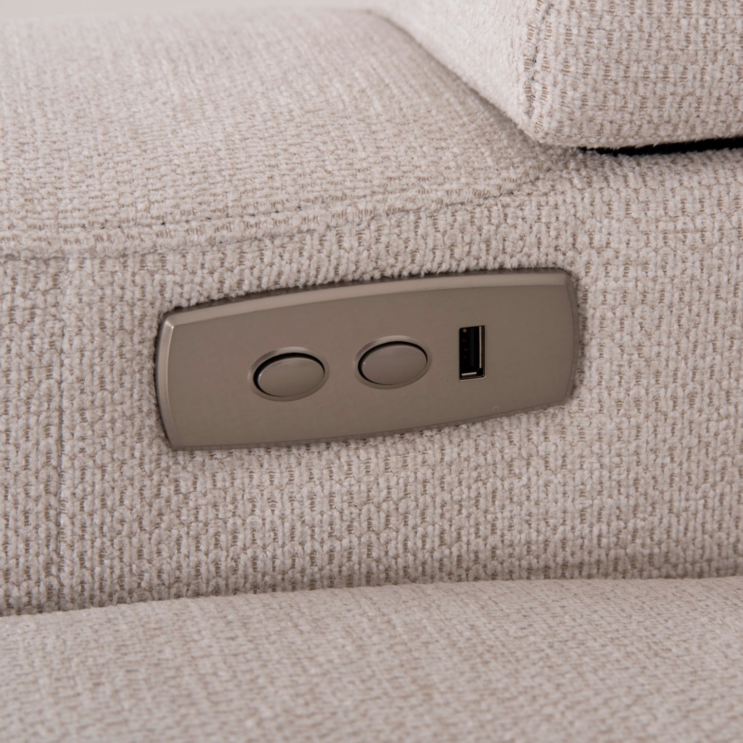 RIGHT CORNER SOFA SYNTHIA HM3308.01R RECLINE & STORAGE SPACE--BEIGE FABRIC 245x170x98Hcm.