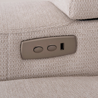 RIGHT CORNER SOFA SYNTHIA HM3308.01R RECLINE & STORAGE SPACE--BEIGE FABRIC 245x170x98Hcm.