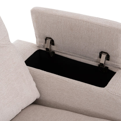 RIGHT CORNER SOFA SYNTHIA HM3308.01R RECLINE & STORAGE SPACE--BEIGE FABRIC 245x170x98Hcm.